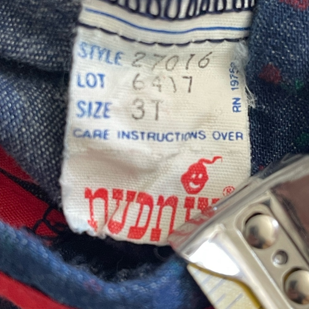 Playful Blue and Red Overalls with Elastic Waistband - Picture 2 of 4